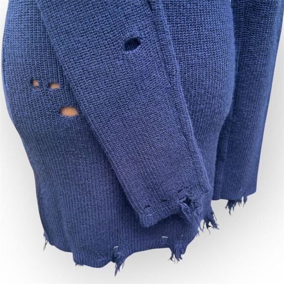 Lovers + Friends Keeney Distressed Sweater Dress in Navy Blue Women’s Small - Picture 7 of 16